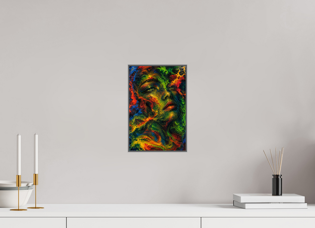 20 x 30 cm, Framed Metal Print Dark Eden
