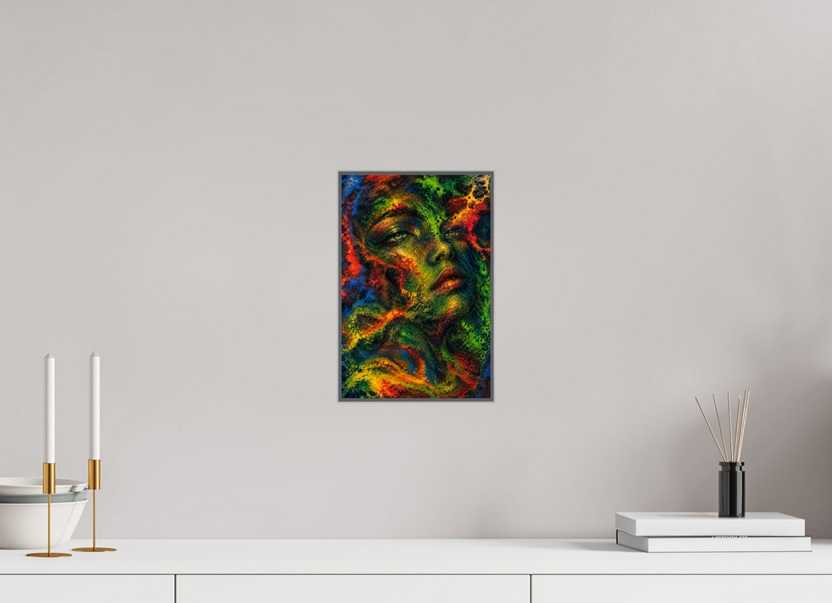 20 x 30 cm, Framed Metal Print Dark Eden