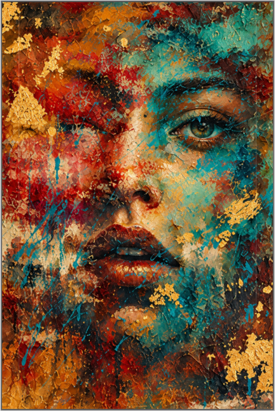 Her Fractured Soul, limited edition print from abstract artist Alli Cullimore from Gallery 68