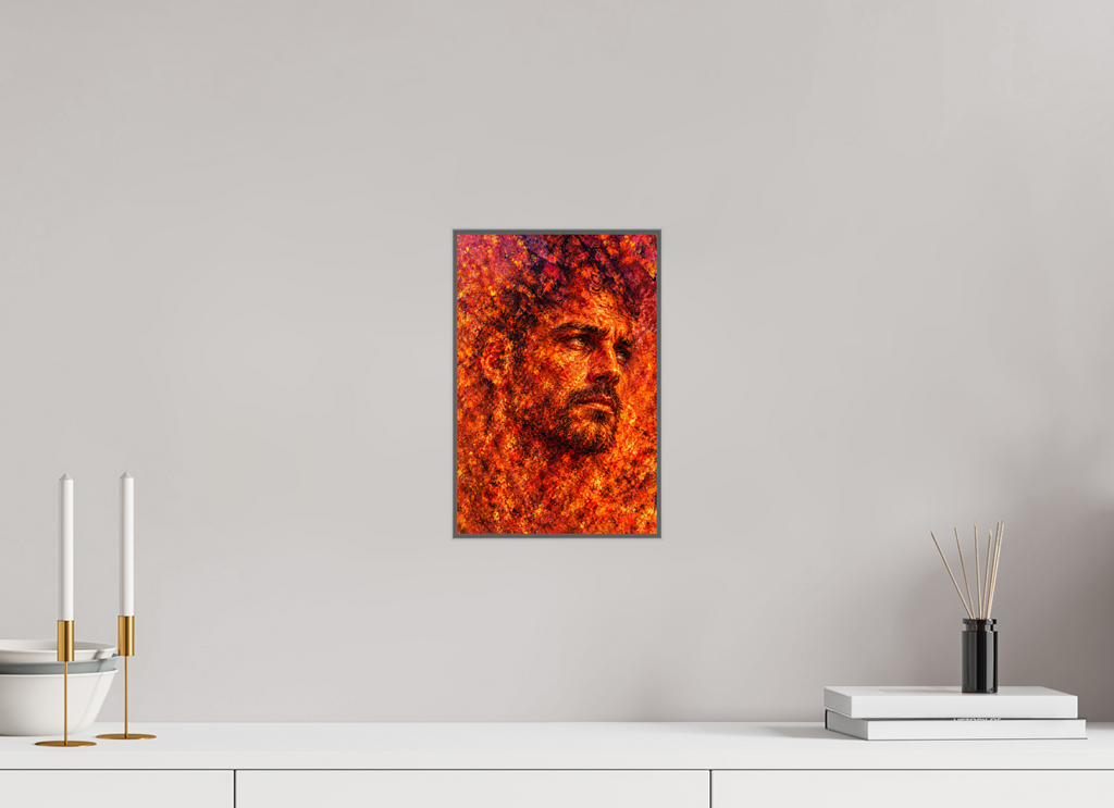20 x 30 cm, Framed Metal Print He's Into The Darkness