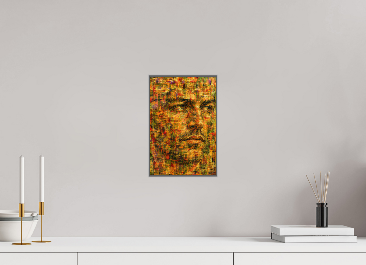 20 x 30 cm, Framed Metal Print His Golden Gaze