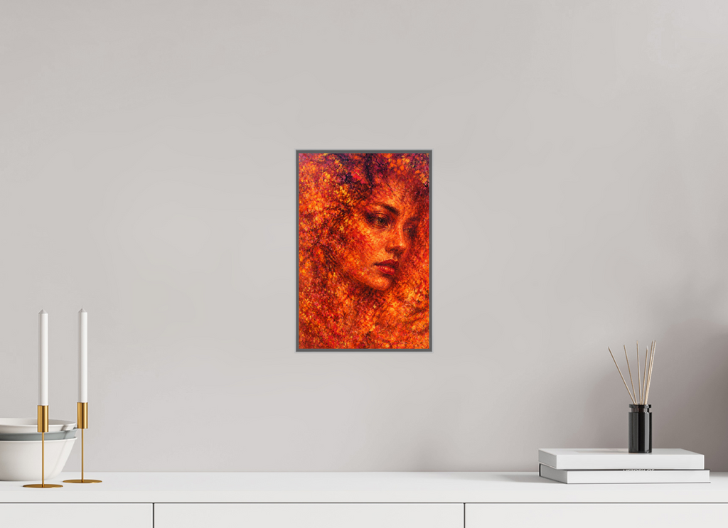 20 x 30 cm, Framed Metal Print She Moves Into the Darkness