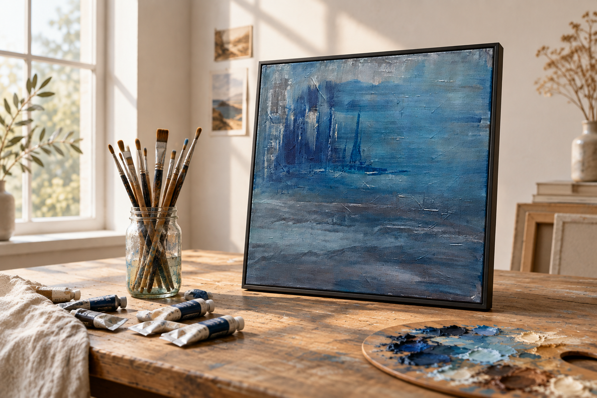 Gallery 68 contact header Stormy Seas on desk